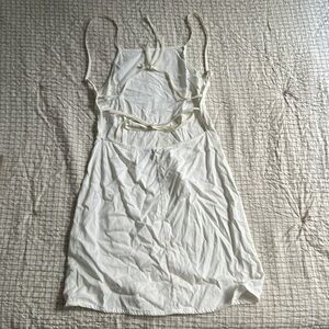 Open tied back mini dress